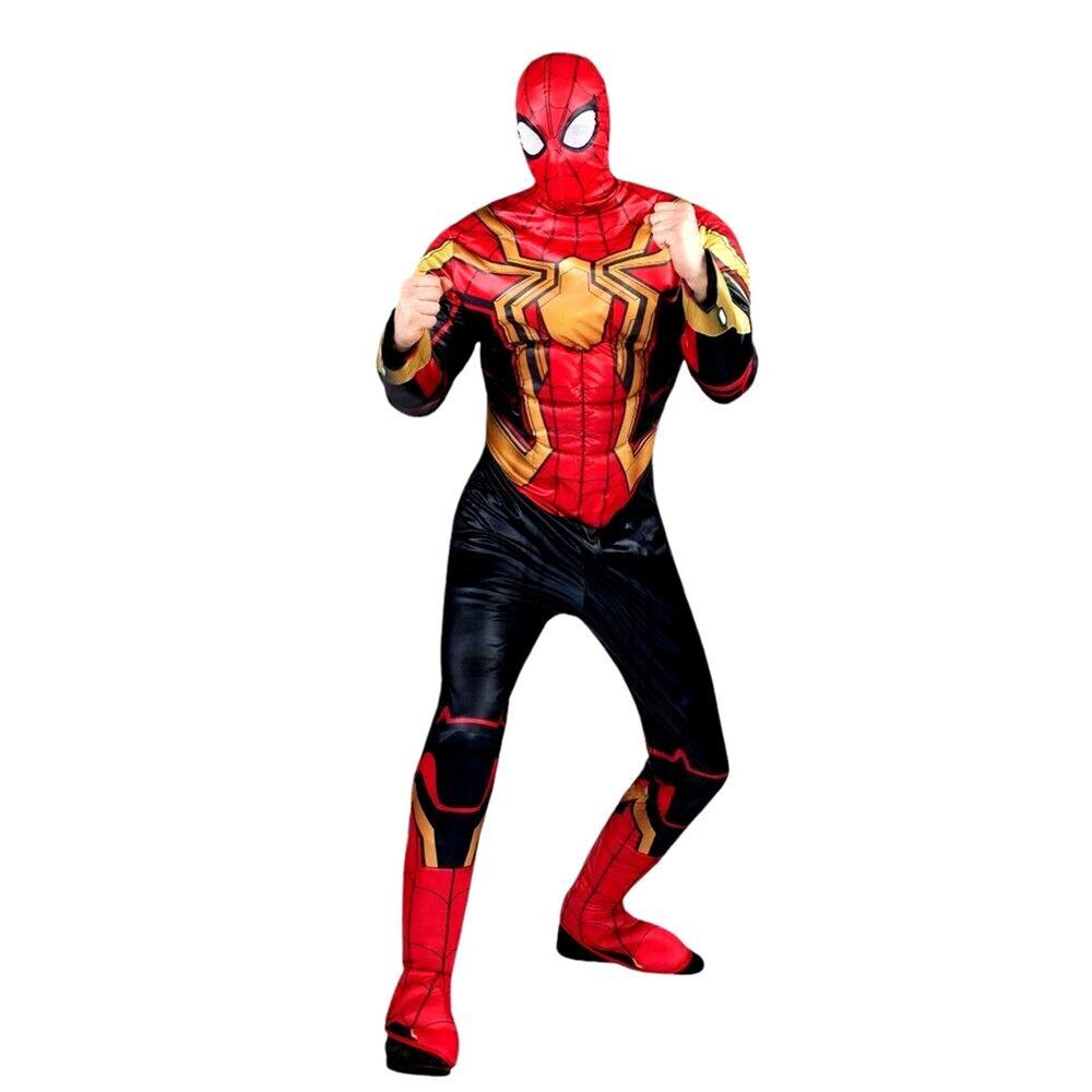 Men Spider-Man Costume Sz XL 36-38‎ MUSCLE CHEST MARVEL Halloween Costume Party